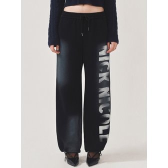닉앤니콜 GRADATION LOGO SWEAT STRING PANTS_BLACK