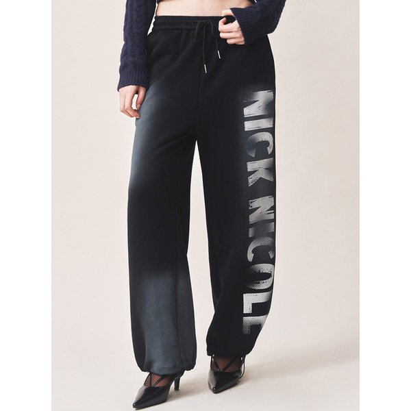 GRADATION LOGO SWEAT STRING PANTS_BLACK
