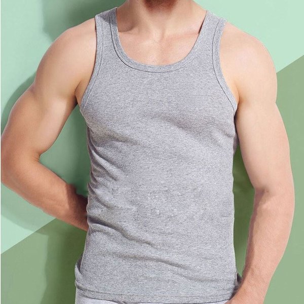 남자 슬림핏 라운드 스판 민소매 나시 티셔츠 OC-TS5-SWE7C6B1