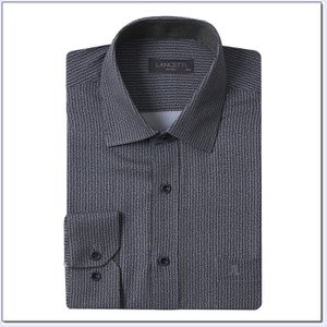 란체티 남성 스판 프린트 줄무늬 그레이/네이비  일반핏 긴소매 와이셔츠 LVF4905DG 외1