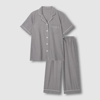 JAJU 여 코튼 레이온 시어서커 7부 파자마 세트 J216201043082