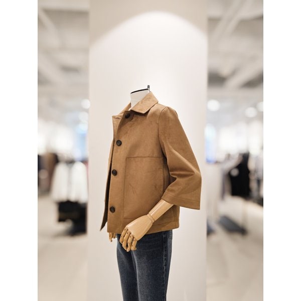 [파주점] [더아이잗컬렉션]인조 스웨이드 스탠드업 버튼 자켓 CSRBLT081