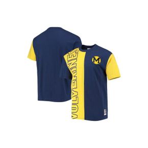 3174125 Mitchell  NESS 남성 Ness Navy/Maize Michigan Wolverines Play by 2.0 티셔츠