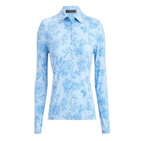 GFORE 지포어 24 PEONY SKETCH SILKY TECH NYLON LONG SLEEVE POLO (GLP000003-BAJA) (여성 피오