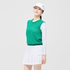 여성 스트레치 메쉬 라운드넥 골프 베스트