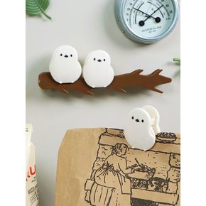 가지에 앉아 있는 귀여운 뱁세 집게 3pcs
