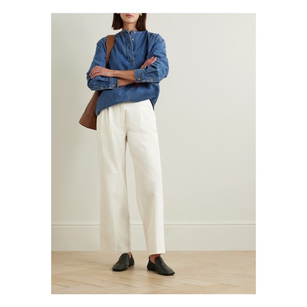 우븐 스트레이트 팬츠 라이트 그레이 1647597325595153