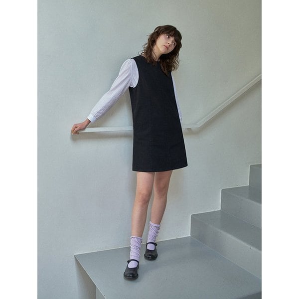 미니멀 코튼 원피스_Black