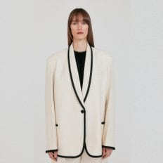 ZOVIET Shawl Collar Single-Button Jacket - Ivory