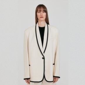 ZOVIET Shawl Collar Single-Button Jacket - Ivory