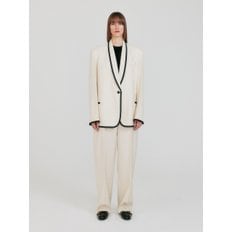 ZOVIET Shawl Collar Single-Button Jacket - Ivory