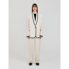 ZOVIET Shawl Collar Single-Button Jacket - Ivory