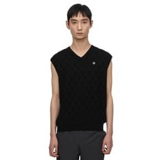 [UNISEX]V LOGO BASIC V-NECK VEST_V31C1SV103_BK