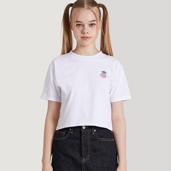 핑크파인애플 SYMBOL CROPPED T-SHIRT_WHITE