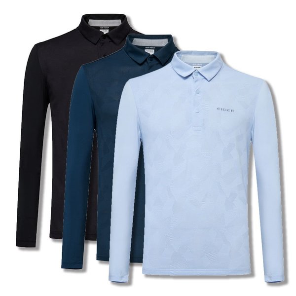 [부산점] 아이스 롱 남성 자가드 긴팔폴로 티셔츠 DMM25206