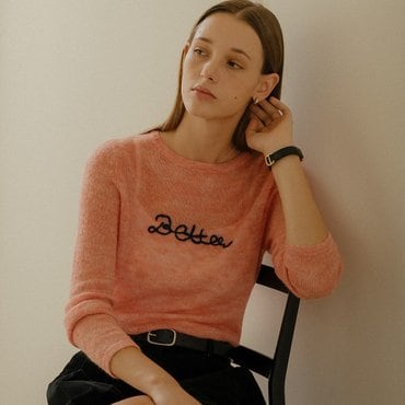노운베러 See-through better embroidered knit_Pink
