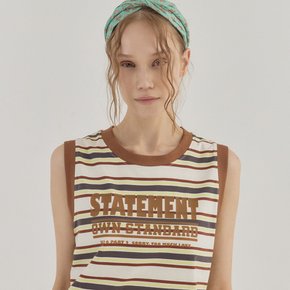 Statement Stripe Summer Tank Top_Brown