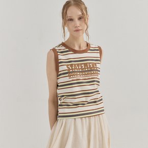 Statement Stripe Summer Tank Top_Brown