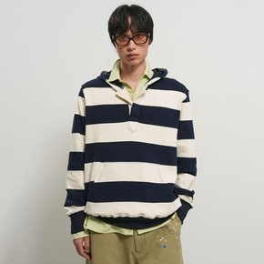 UNISEX 오픈 버튼 스트라이프 후드티 [NAVY] / GF1UTS002-MAN