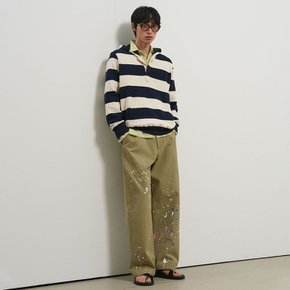 UNISEX 오픈 버튼 스트라이프 후드티 [NAVY] / GF1UTS002-MAN