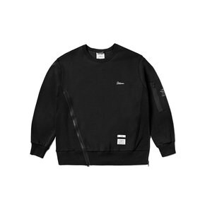 22 UNBALANCE OVERSIZED HEAVY SWEAT CREWNECK BLACK