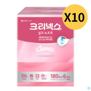 크리넥스 각 티슈 미용 휴지 실크소프트 180매 60팩