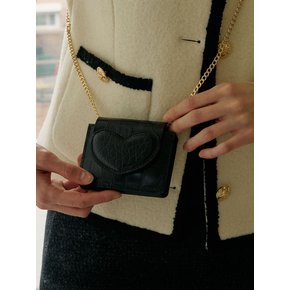 Heart wallet - Croc black