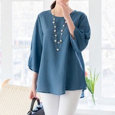 [L~2XL]국내생산/인견_베이직 셔링 7부 블라우스/빅사이즈/루즈핏/임부복/엄마옷/린넨/쉬폰/인견