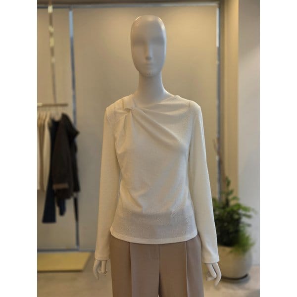 [여주점] [더 아이잗] 여성 스판 언밸런스 트위스트 티셔츠(IS2M0TS701)