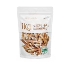 초심 치킨스틱 1kg 강아지 대용량간식 육포 사사미 져키