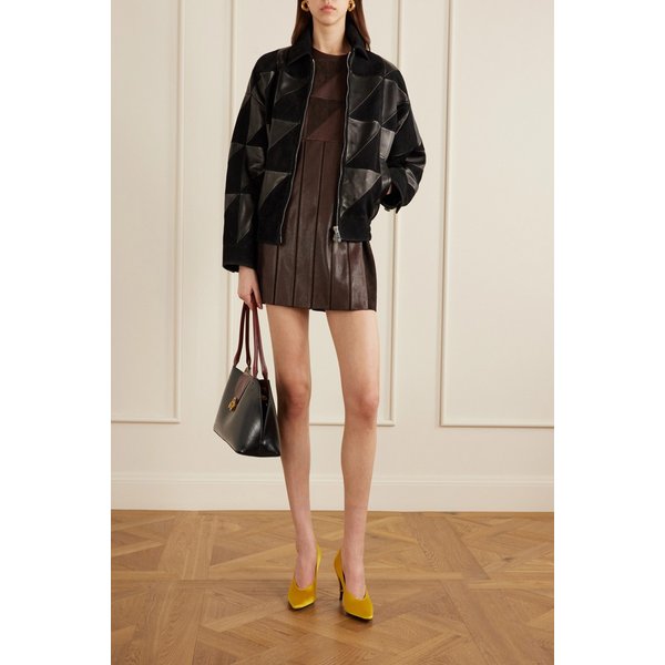 비비안 미디엄 투톤 텍스처 가죽 숄더백 블랙 46376663163053242