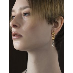 Tweed Two-Tone Chain Earring