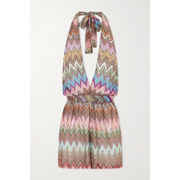 메탈릭 크로셰 니트 홀터넥 플레이수트 46376663162979254