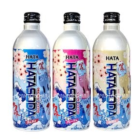 하타코센 하타소다 500ml 3가지맛 [라무네맛, 그레이프맛, 화이트피치맛] / 일본사이다 / 라무네