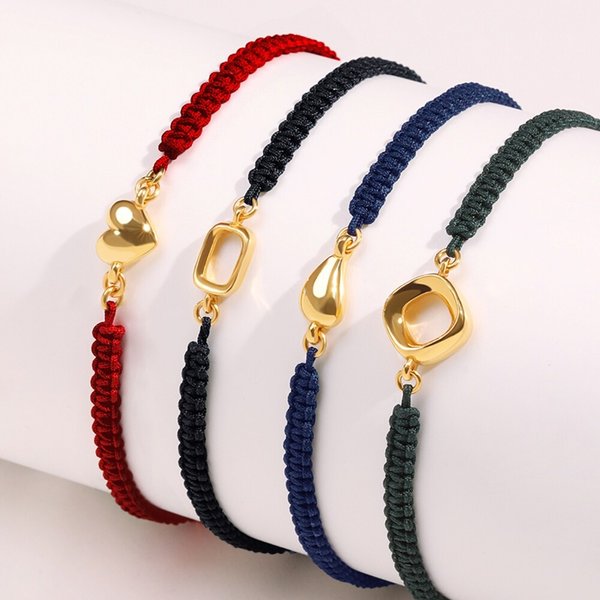 24K 순금 씬스퀘어 매듭팔찌 실팔찌 행운 할로우