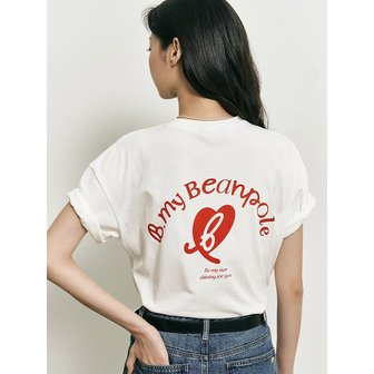 빈폴레이디스 [B. my] 그래픽 오버핏 반소매 티셔츠  화이트 (BF5842N111)