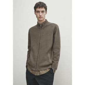 4456586 Massimo Dutti MOCK NECK WITH - Cardigan mottled brown