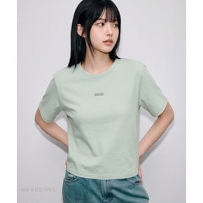 여성) 미니멀 로고 크롭 반팔 티셔츠 ( LW262TS801)