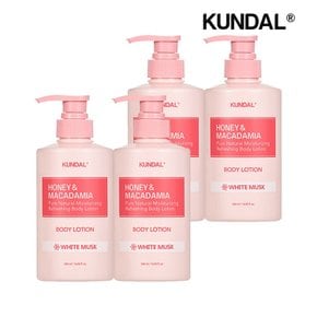 허니 앤 마카다미아 퓨어 바디로션 화이트머스크 500ml x4개