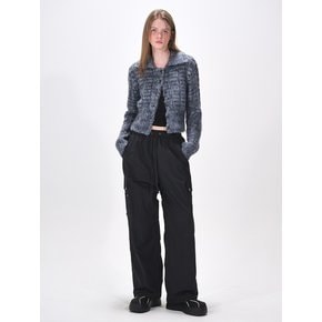 Fleece Lining Winter Cargo Pants, Black