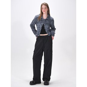 Fleece Lining Winter Cargo Pants, Black