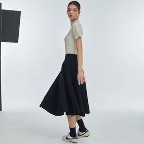 Flare Span Long Skirt Black