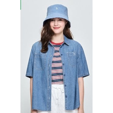 헤지스레이디스 [25SS][데님] 반팔 셔츠(HSSH-5B601)