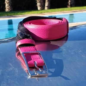 FABORSA Belt100%madeinitaly30-Fuxia파우치가있는벨트포켓이있는벨트지인선물용벨트