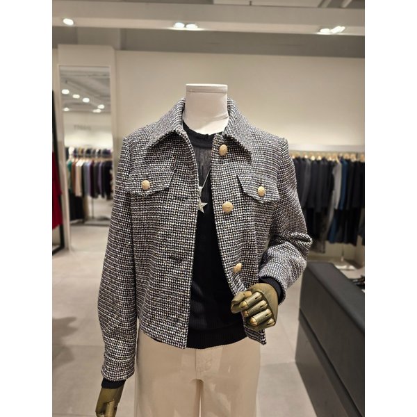 [파주점] 글리터 트위드 칼라 크롭 자켓 JS2B0JK931