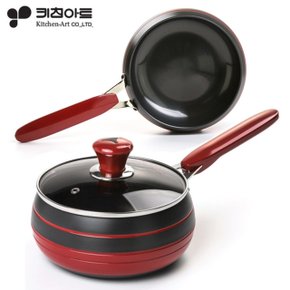 키친아트 18cm 인덕션용냄비 1인용 라면 편수 작은 코팅 찌개