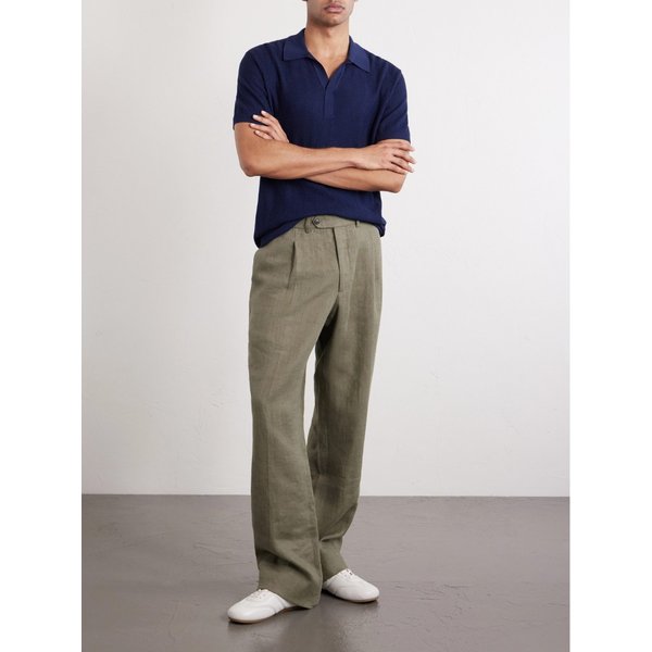 미스터 피 실크 코튼 블렌드 니트 폴로 셔츠 46376663163013623