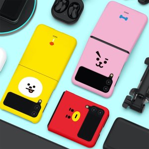  BT21 페이스 Z플립4 슬림 케이스/Z플립4케이스/페이스Z플립4케이스/제트플립4케이스/캐릭터Z플립4케이스/귀여운Z플립4케이스/지플립4케이스