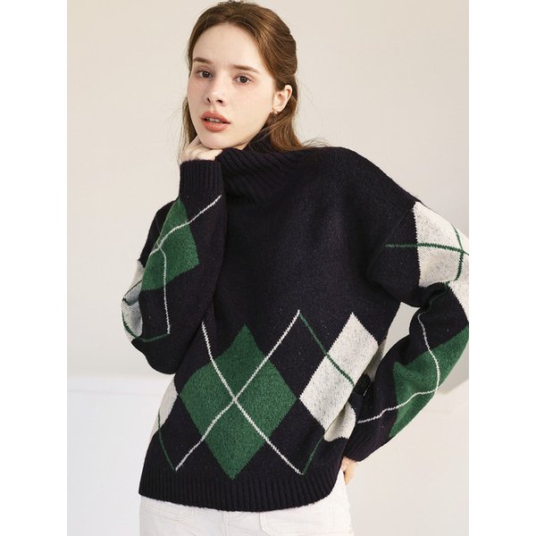 아가일 반폴라 니트_3color