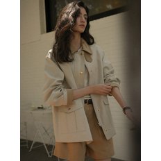 Coloring collar point utility jacket_Light beige